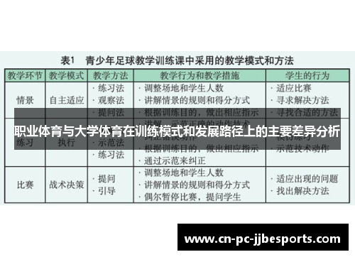 职业体育与大学体育在训练模式和发展路径上的主要差异分析